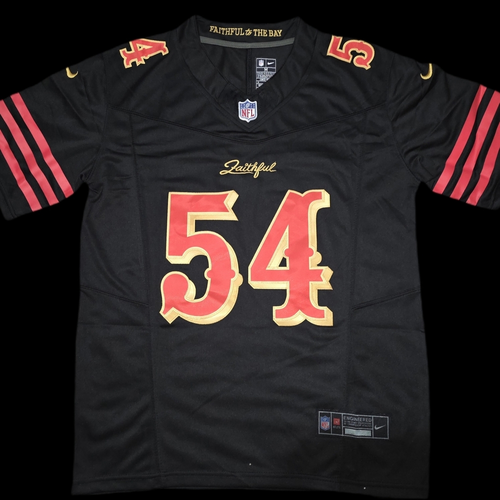 #54 Warner 49ers "The Faithful" Black Jersey Mens - Picture 2 of 3